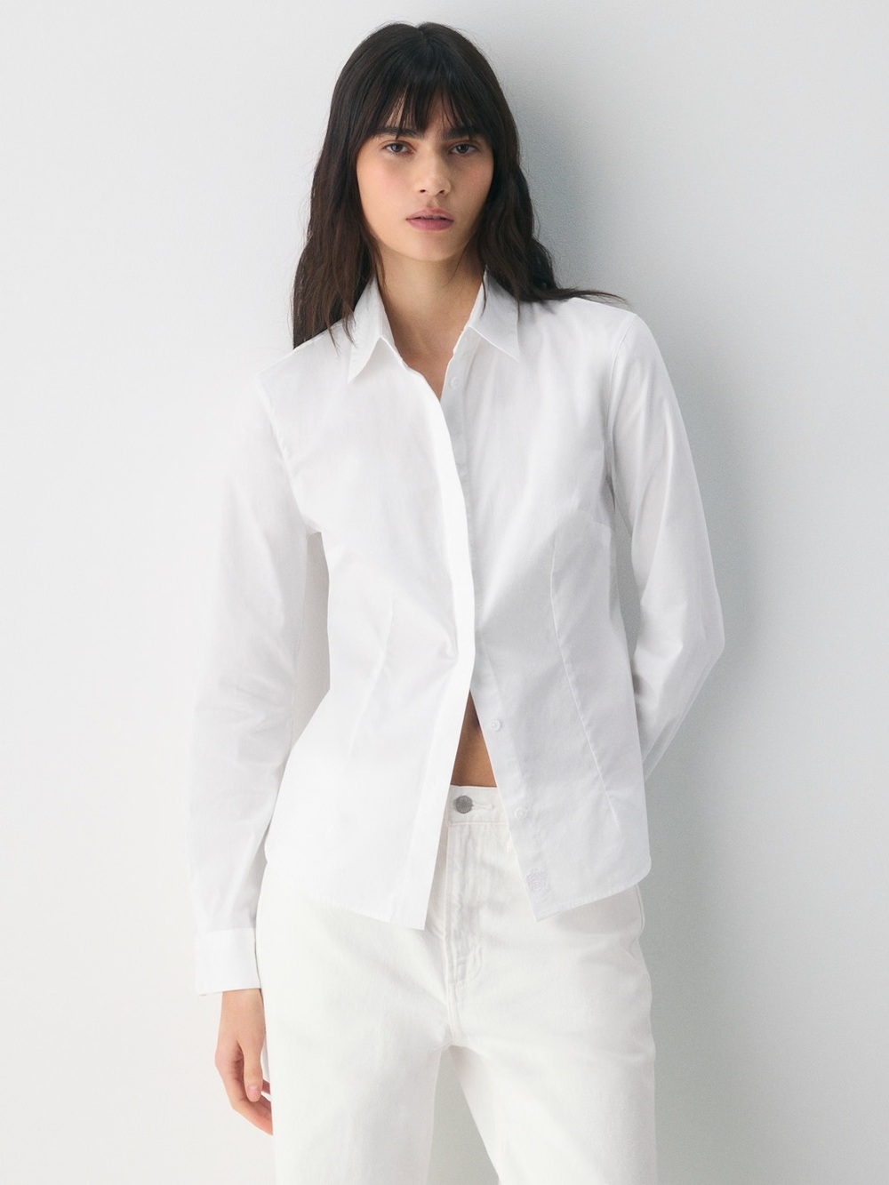 Babaton Chronicle Slim Poplin Shirt - Bright White